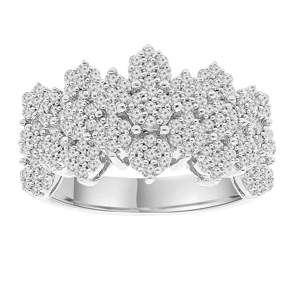 SS 3/4 CARAT GENUINE DIAMOND RING (Size 7) set in STERLING SILVER